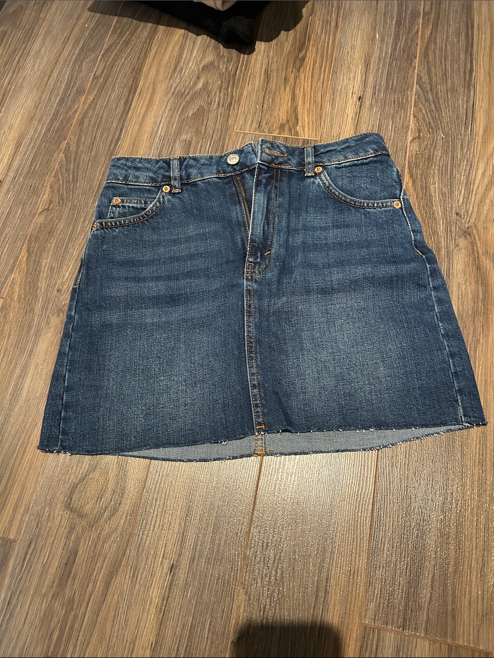 Topshop Dark Blue Denim Mini Skirt